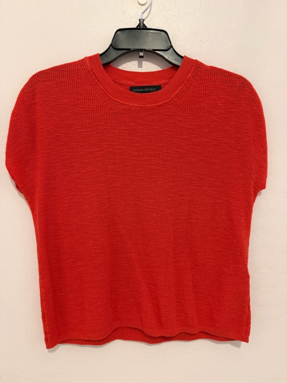 Banana Republic Bright Red Short-Sleeve Knit Top